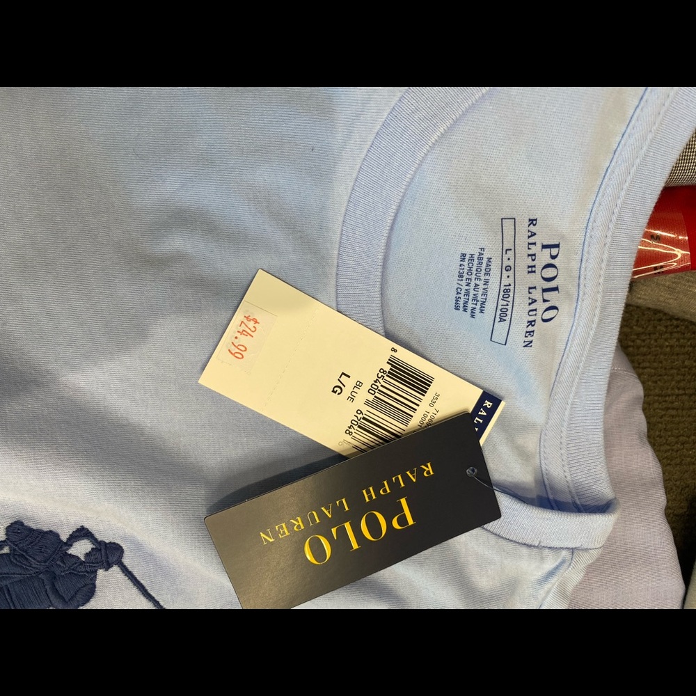 Polo Ralph Lauren Baby Blue T Shirt Tee Large